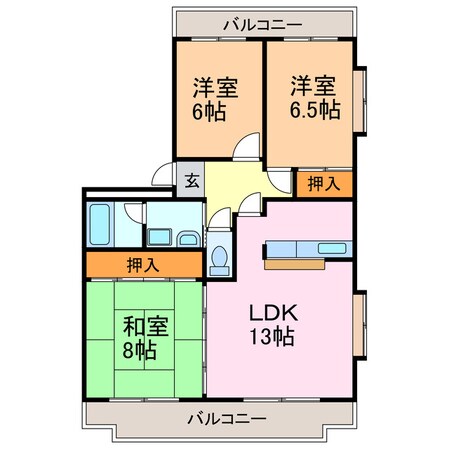 万場山ハイツの物件間取画像